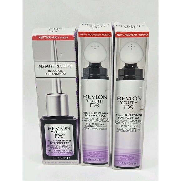 Lot Of 3 Revlon Youth FX Fill + Blur Primer For Forehead, Face & Neck New In Box - Picture 1 of 5